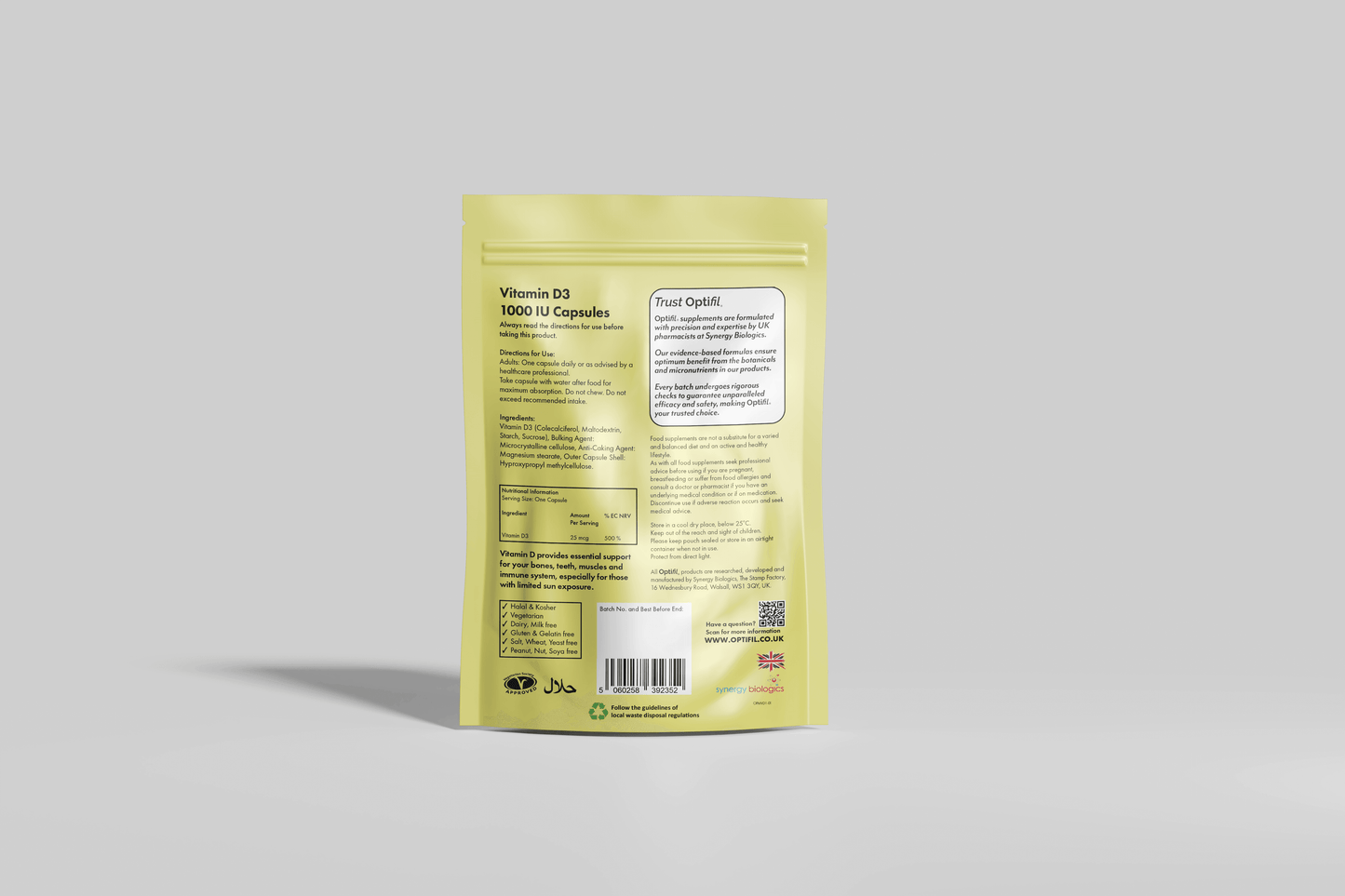 Vitamin D3 1000IU - Optifil Supplements