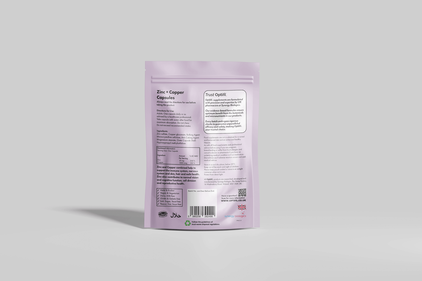 Zinc + Copper - Optifil Supplements