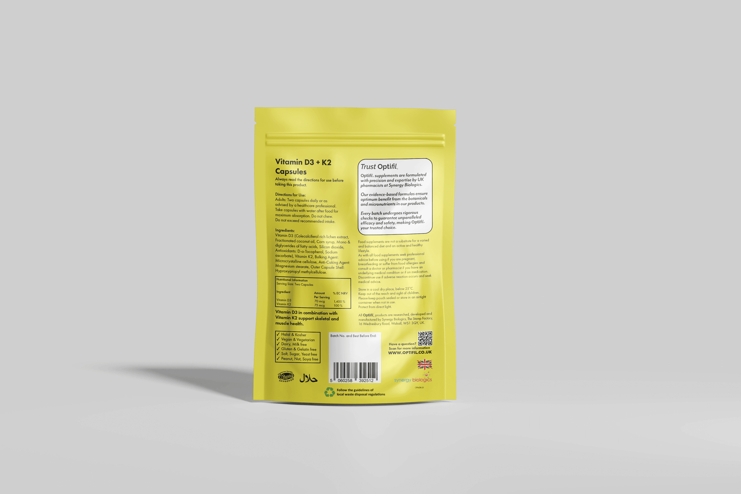 Vitamin D3 + K2 - Optifil Supplements