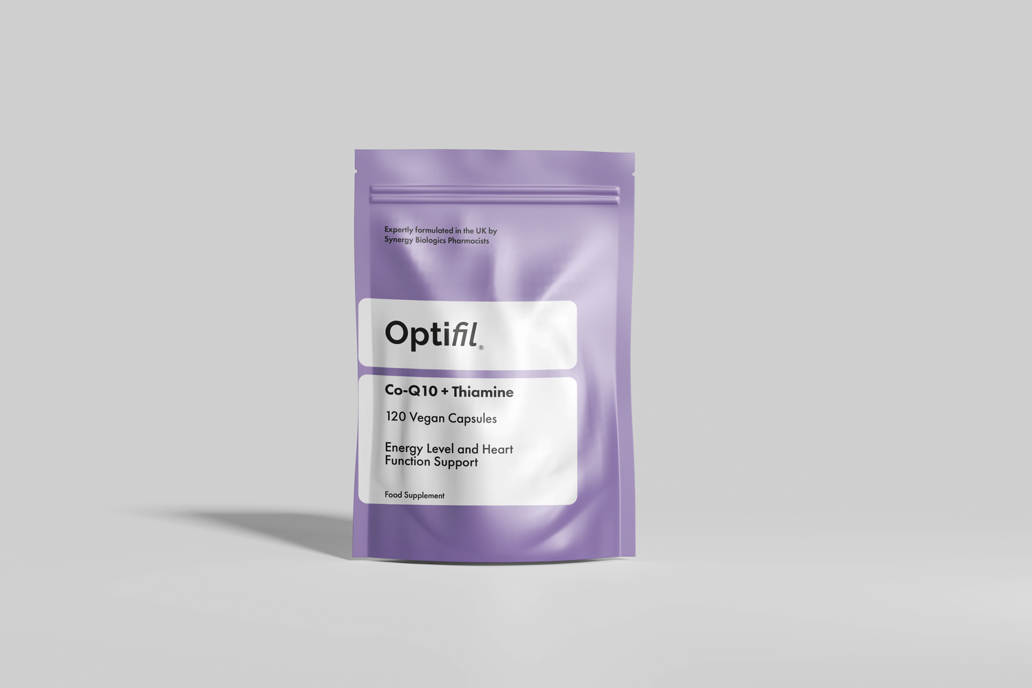 Optifil Co-Q10 + Thamine 120 Vegan Capsules for Energy Level and Heart Function Support