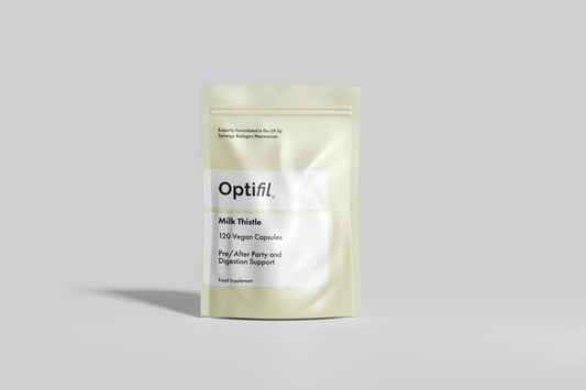 Optifil Milk Thistle 120 Vegan Capsules for Pre/After Party and Digestion Support