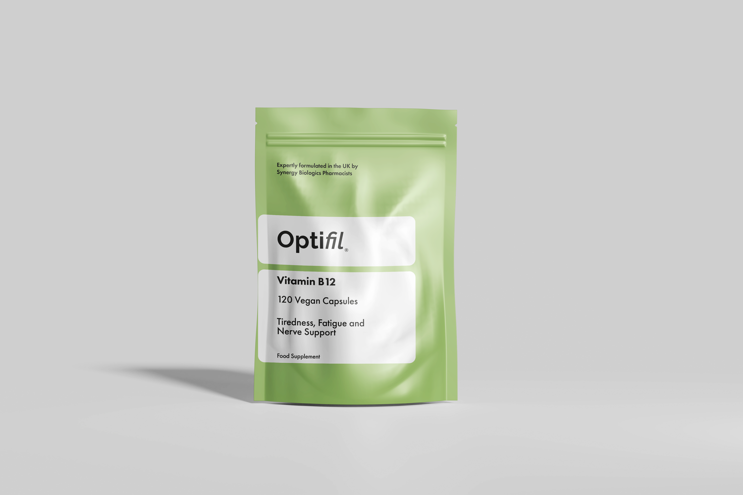 Optifil Vitamin B12 120 Vegan Capsules for Tiredness, Fatigue and Nerve Support