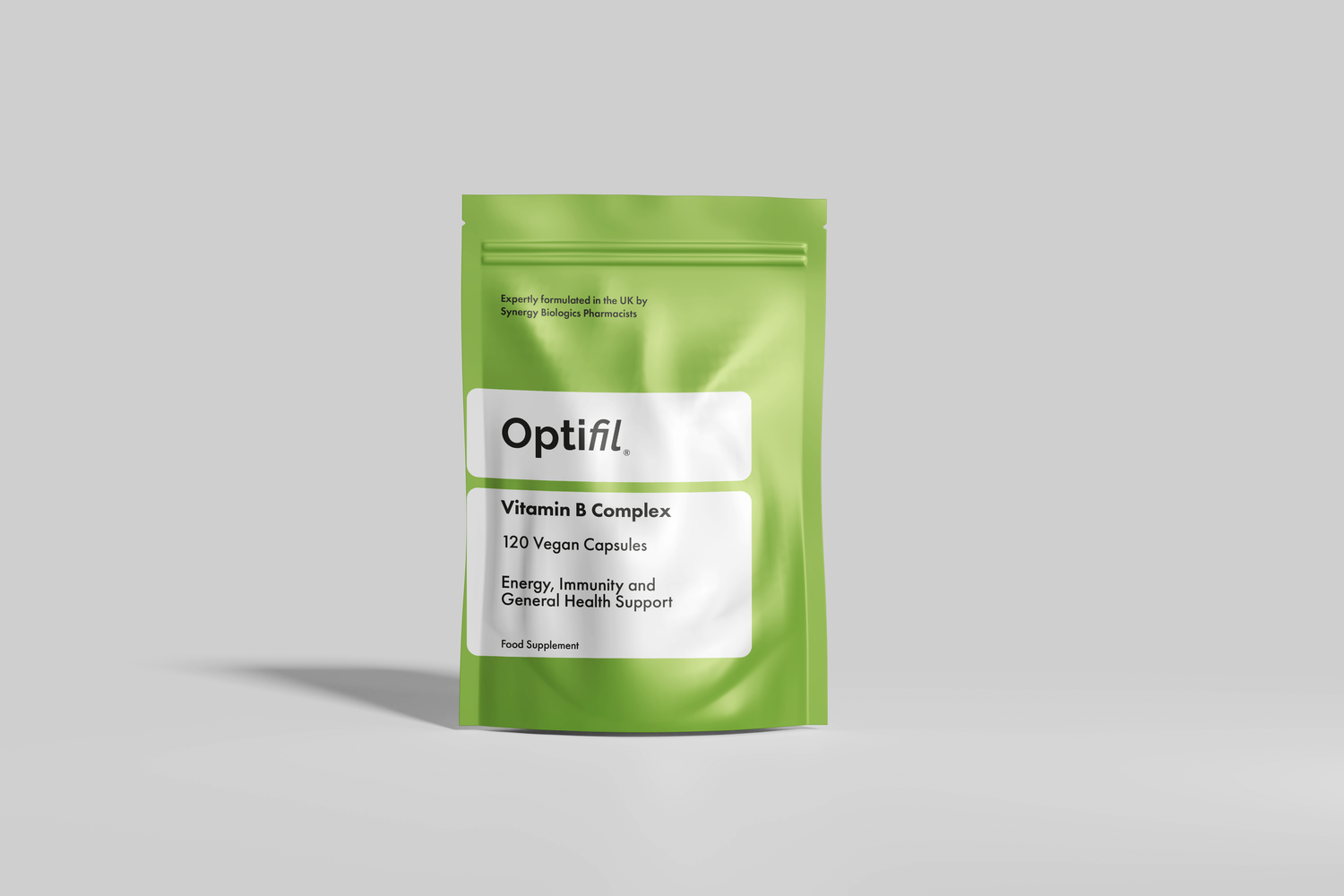 Optifil Vitamin B Complex 120 Vegan Capsules for Energy, Immunity and General Health